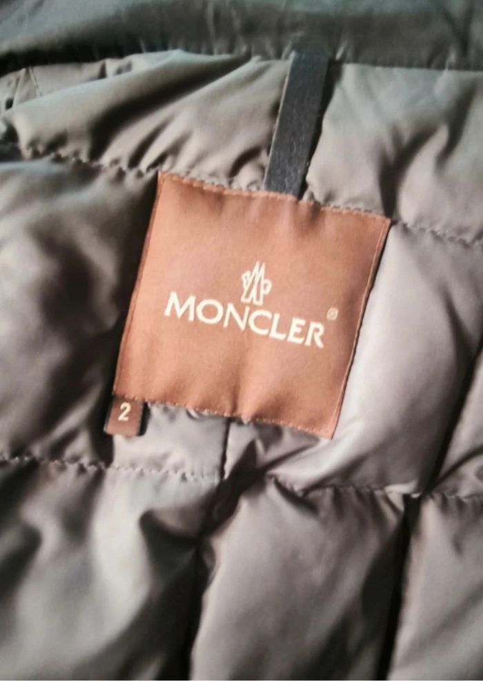Manteau long doudoune Moncler Taille 2 - 38/40 Gris foncé - photo numéro 4
