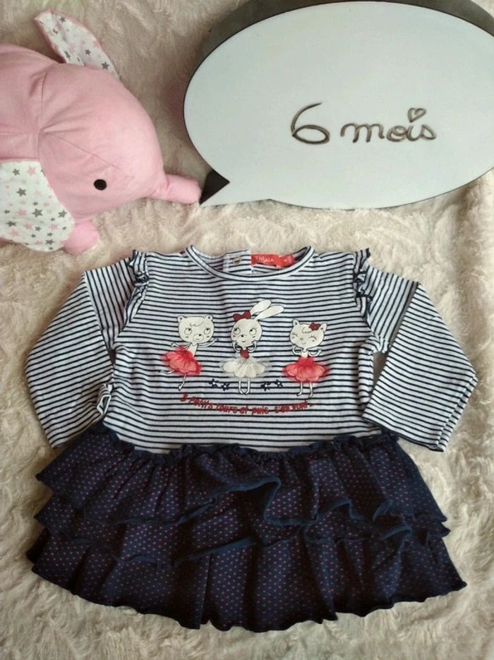 Robe manches longues Fille 6 mois 3 petits tours et s'en vont danseuses Tissaia