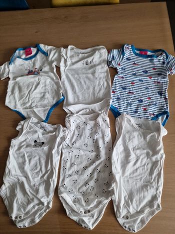 Lot de 6 bodies manches courtes 18 mois