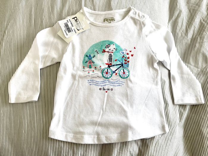 T-shirt ML Blanc 12 mois