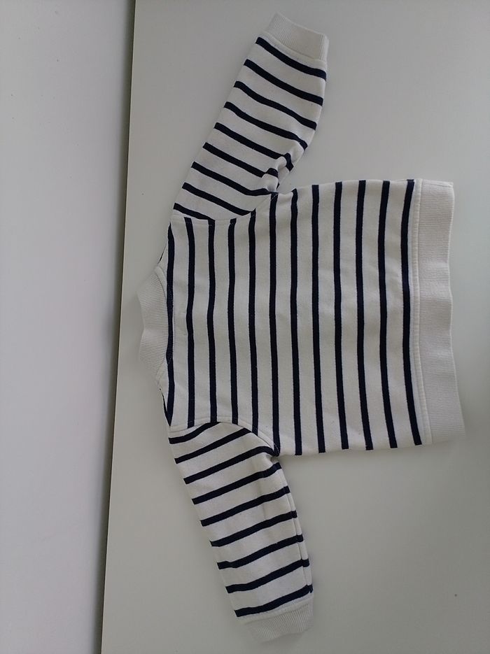 Gilet rayé bleu et blanc - photo numéro 3