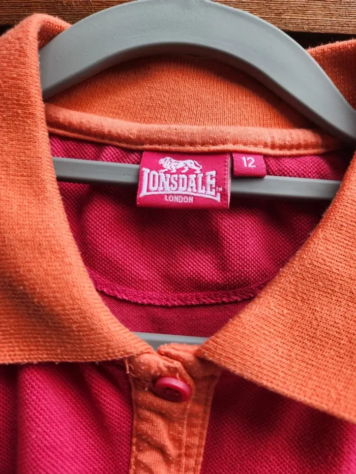 Polo fille Lonsdale London 12 ans – Rose & orange - photo numéro 3