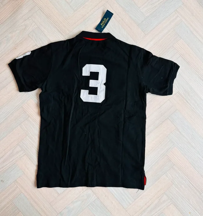 👕Polo Ralph Lauren noir manches courtes – chicago brodé - photo numéro 3