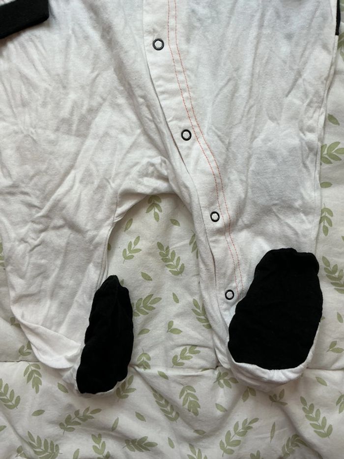 pyjama grenouillère en coton blanc et noir ouverture devant 24 mois kenny - photo numéro 4