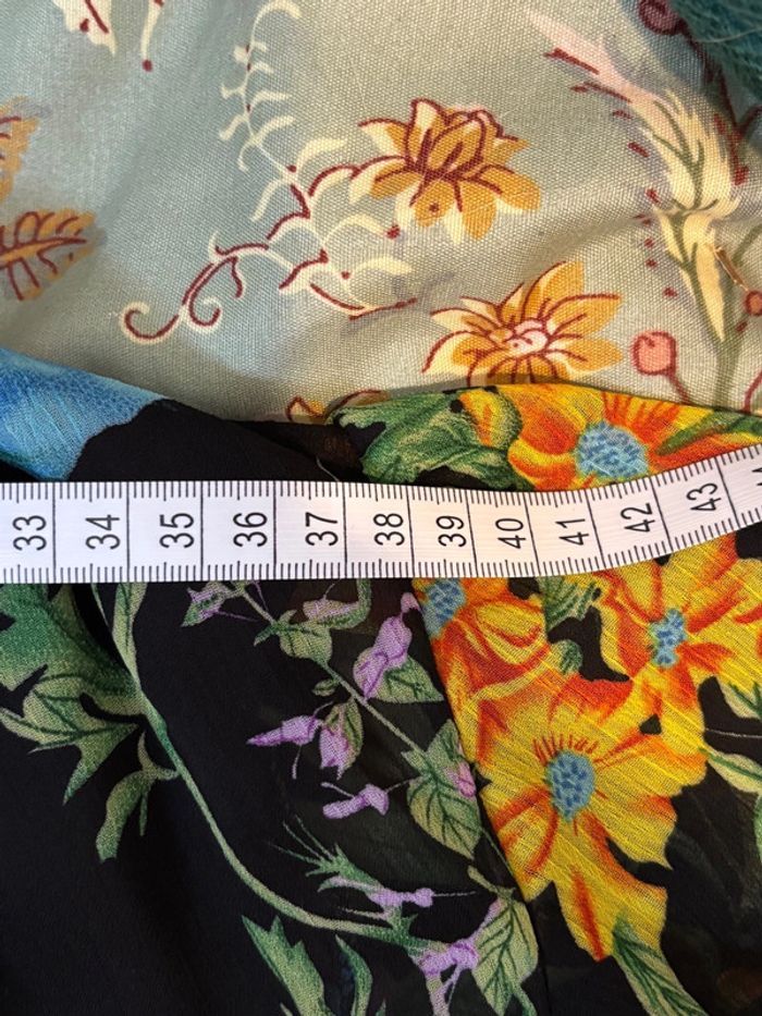 Belle robe vintage noire en mousseline imprimé fleurs des champs  M/38 - photo numéro 9