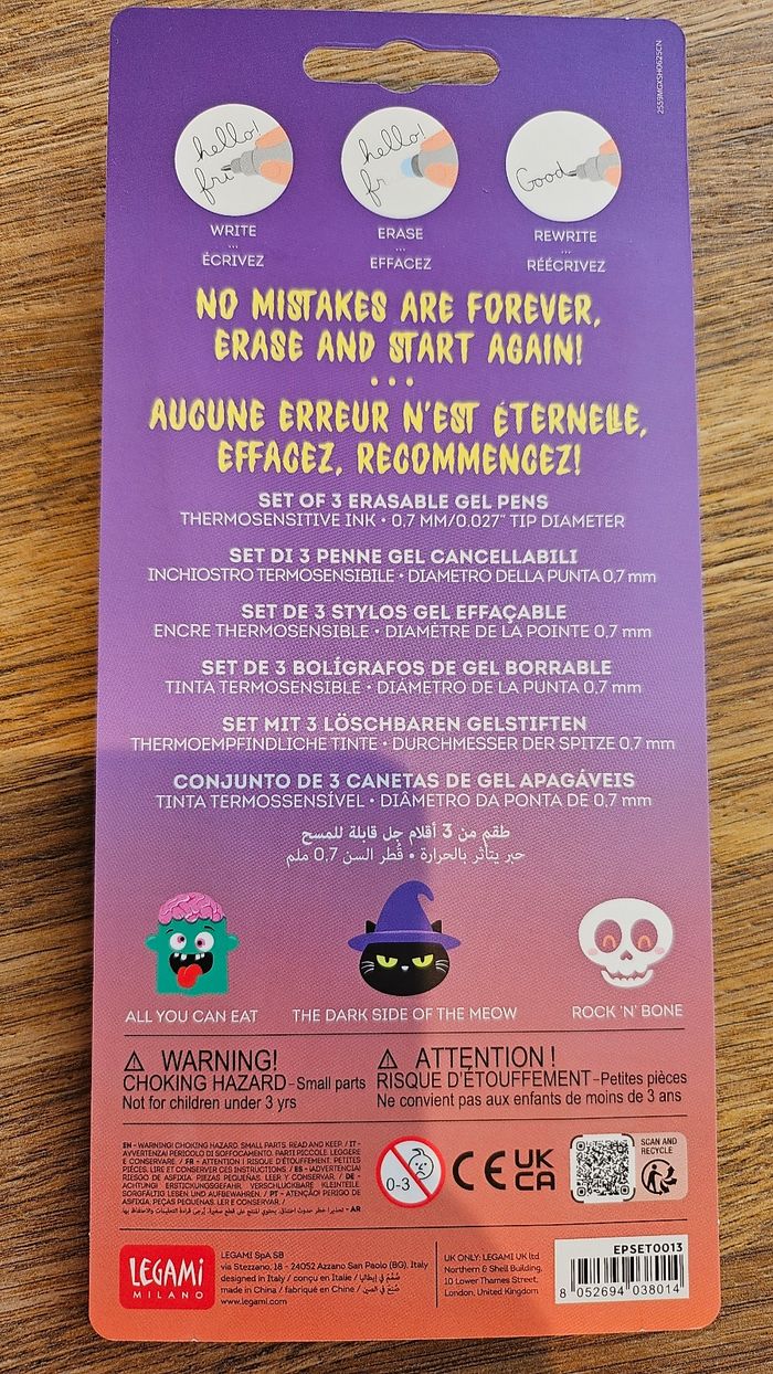 Legami lot de 3 Stylos Halloween - photo numéro 2