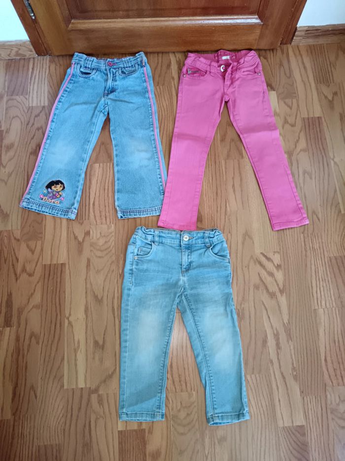 Lot jeans pantalon 4 ans Vertbaudet, Dora - photo numéro 2
