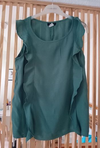 Top débardeur à volants t.36 La Redoute 💚🌼