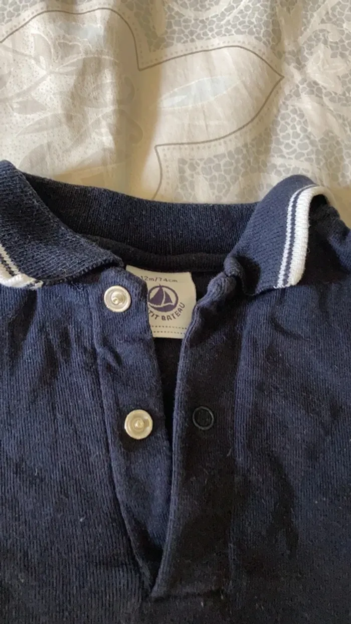 Bodies polo Petit Bateau 12mois - photo numéro 2