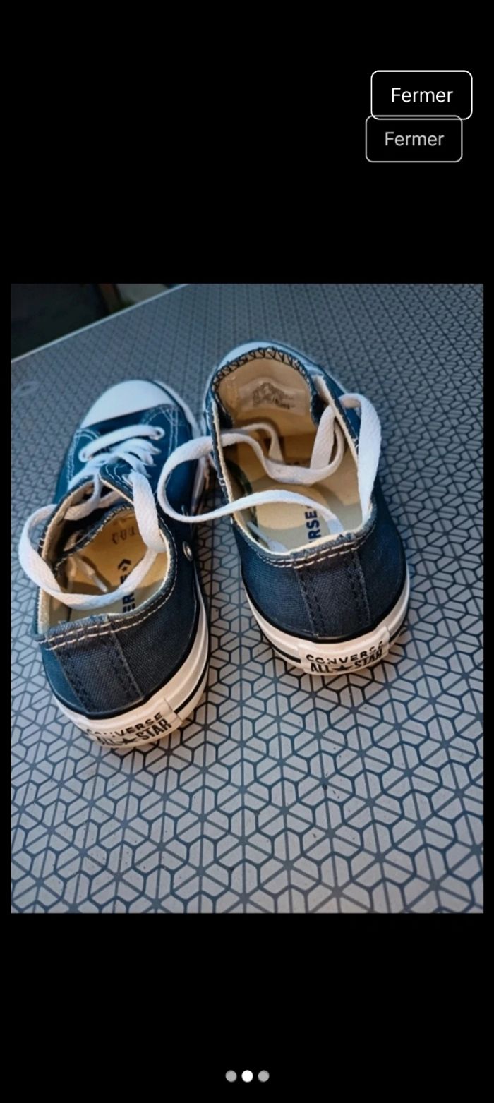 Converses basses bleu jean fille taille 33 - photo numéro 2