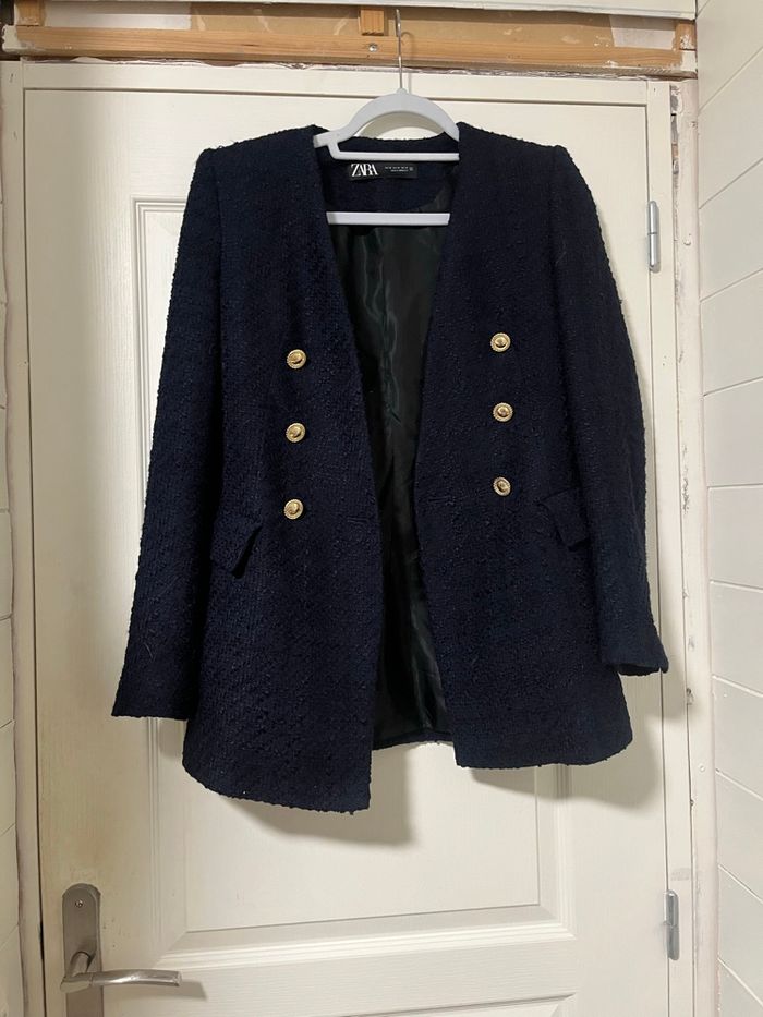 Blazer bleu marine Zara – Taille XS – Boutons dorés