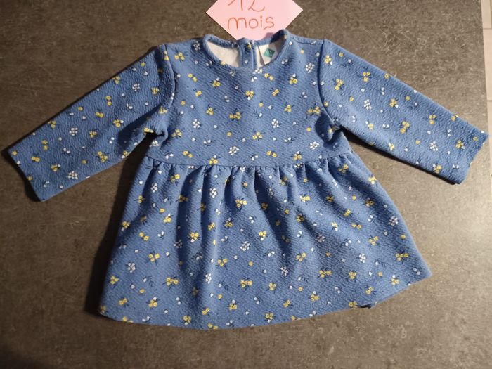 Robe bleue fleurie 12 mois - photo numéro 2
