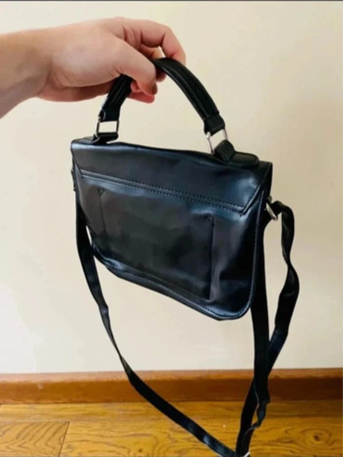 Sublime Sac à main en bandoulière noir mini cartable à boucle et poignée - photo numéro 5