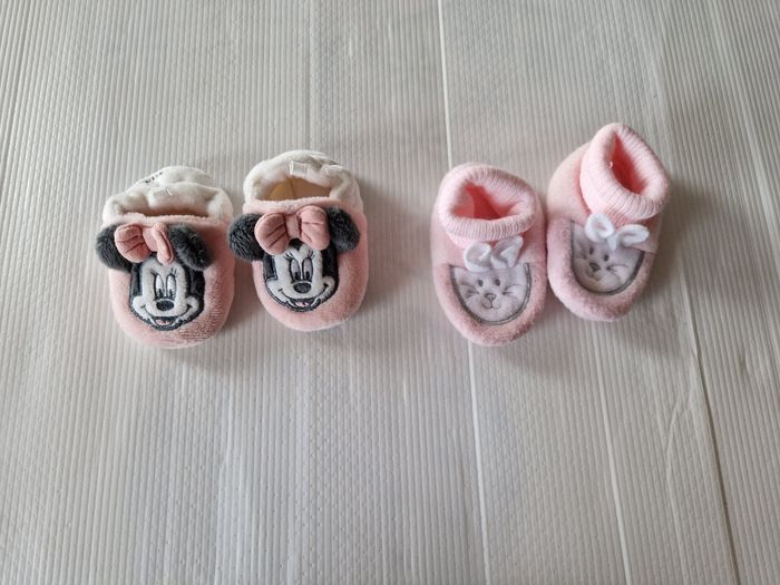 Lot de 2 paires chaussons bébé fille