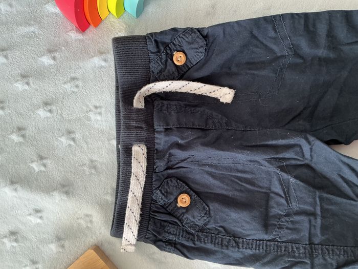 pantalon léger marine taille élastique et lien de serrage 12 mois kiabi - photo numéro 7