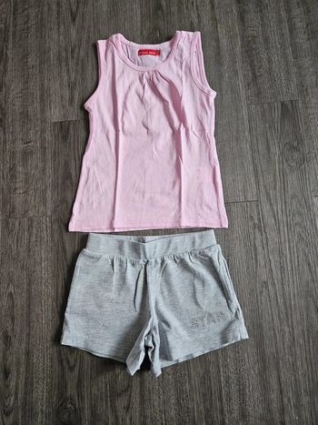 Ensemble short fille rose et gris Taille 5 ans