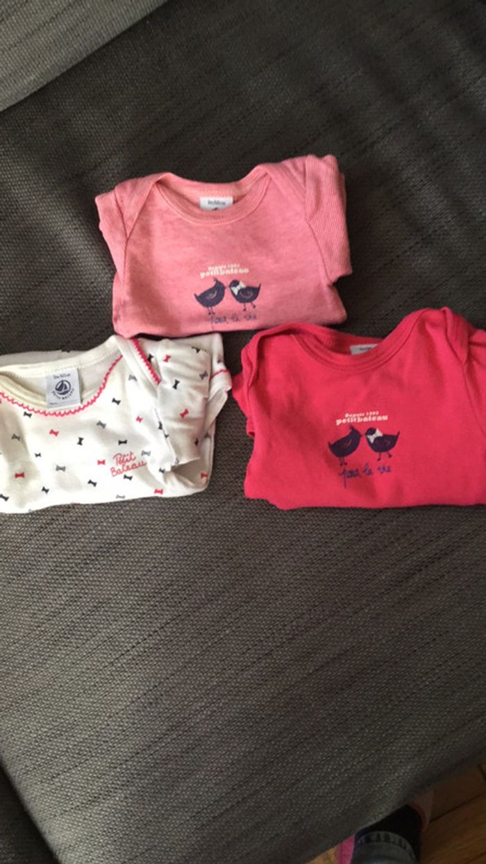 Lot de bodies « petit bateau » manches longues - taille 3 mois