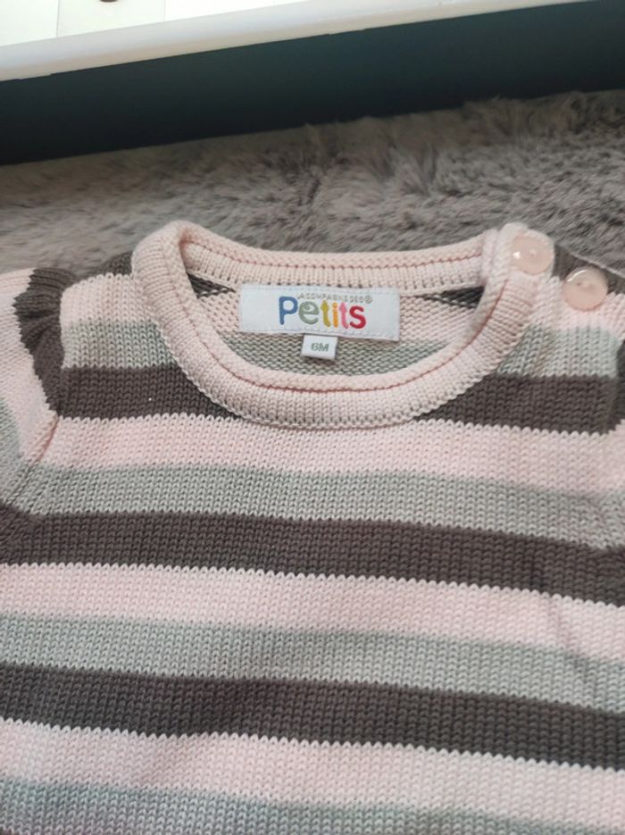 Belle tunique à rayures en maille 6 mois - photo numéro 4