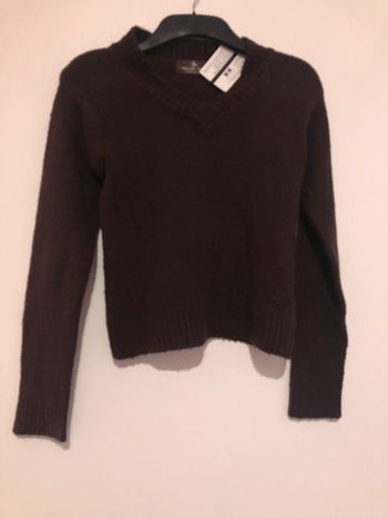 Pull marron en laine