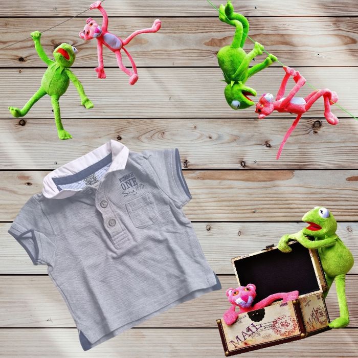 Polo Bébé Garçon Gris Chiné taille 6 mois - photo numéro 2