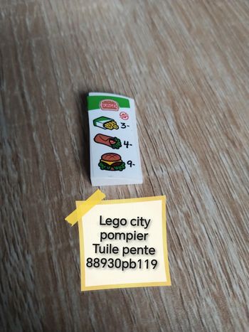 Lego city pompier tuile pente sandwich
