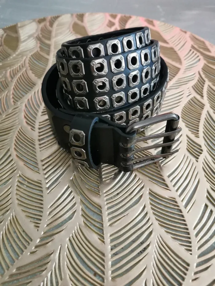 Ceinture style punk années 80 noire - photo numéro 2