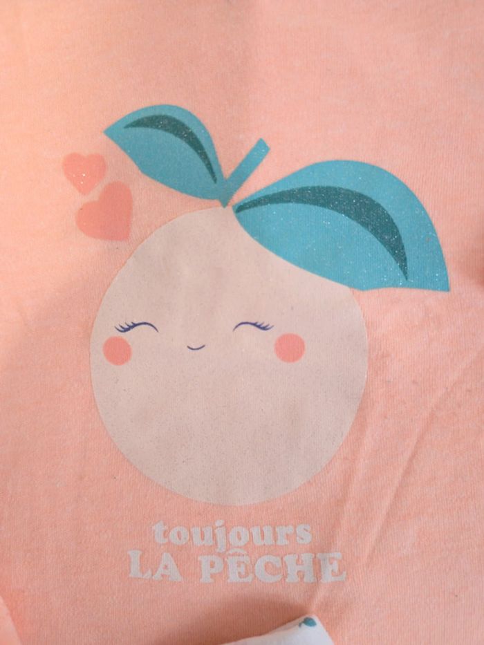 Pyjama coton corail et blanc, pêche, gémo, 36 mois. - photo numéro 2