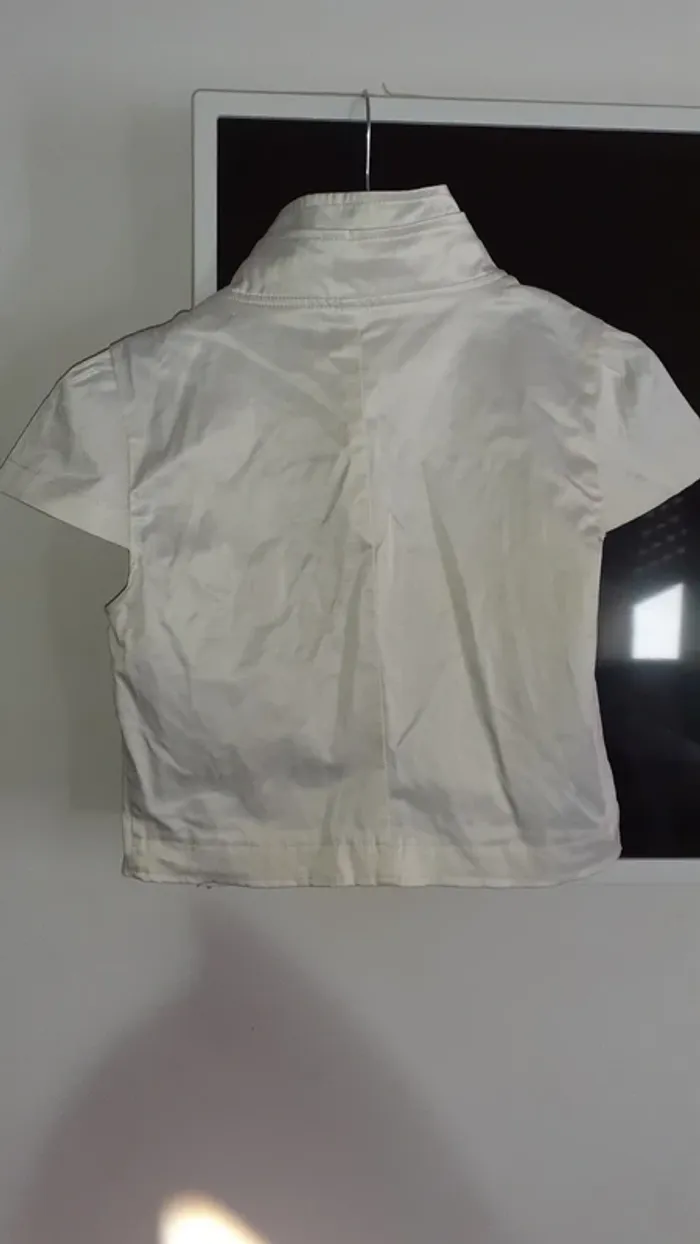 Veste blazer court blanc/crème - photo numéro 4