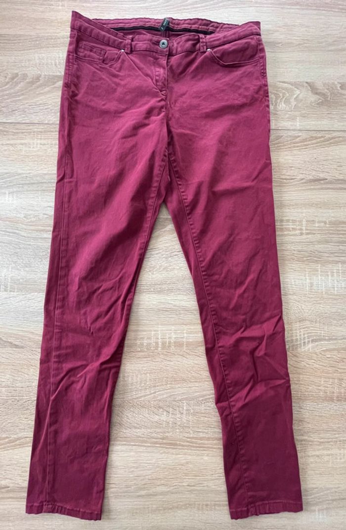 Pantalon skinny bordeaux - photo numéro 2