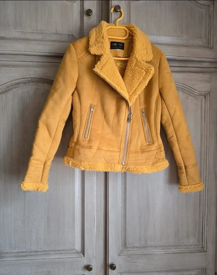 Veste manteau perfecto fourure sherpa taille M