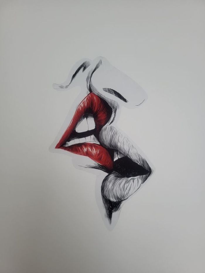 Stickers mural lèvres - neuf