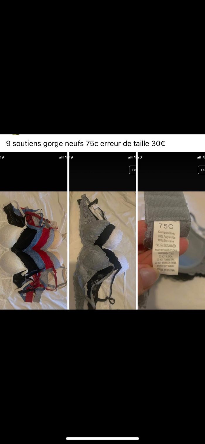9 Soutiens gorge neufs