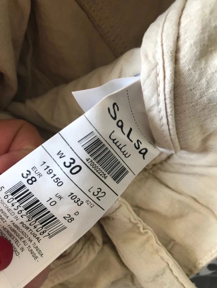 Pantalon chino Salsa beige ventre plat taille 38 - photo numéro 8