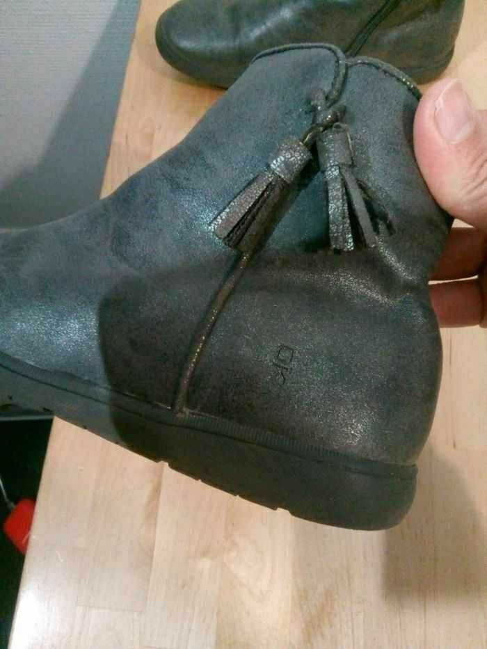 Bottine cuir métallisé p34 tbe Okaïdi - photo numéro 4