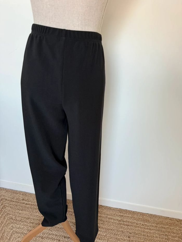 Pantalon legging noir long tailleur costume pantaloni pantalones Vloeiende Cal femme maille côtelé - photo numéro 4