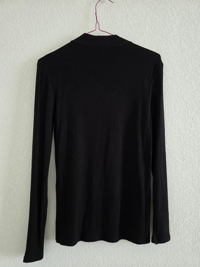 Pull noir côtelé Stradivarius taille m - photo numéro 5