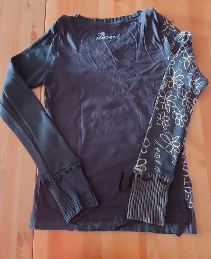 Top gris femme Taille S Desigual - photo numéro 4