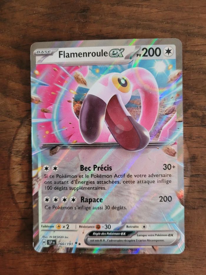 Vends carte pokemon flamenroule ex 160/191 étincelles déferlantes