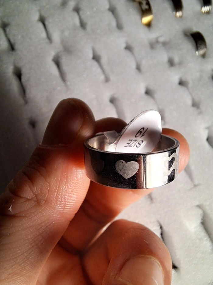 Bague acier inoxydable argentée