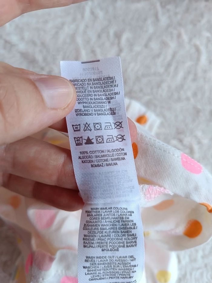 Débardeur tee shirt sans manche Fille 6/9 mois Primark 100% coton - photo numéro 5