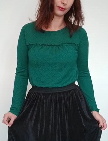 Blouse brodée casualchic vert sapin