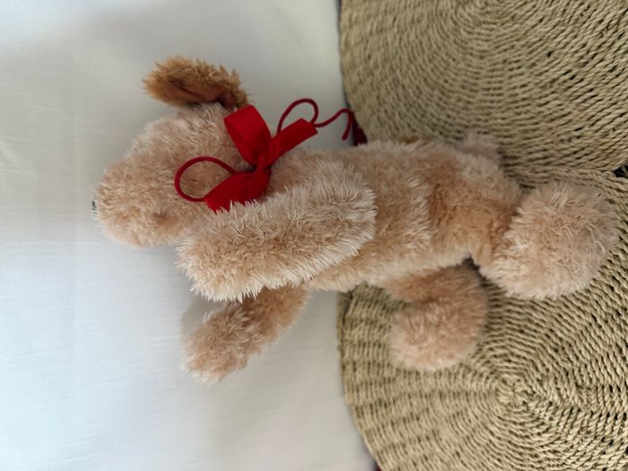 Vintage Gund Puddles Tan Peluche Chiot Chien Collier Rouge - photo numéro 7