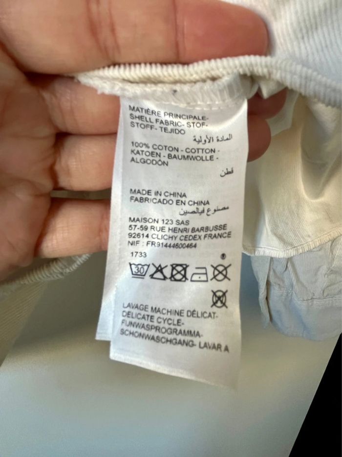 Chemise velours blanc crème 40 maison 123 - photo numéro 3