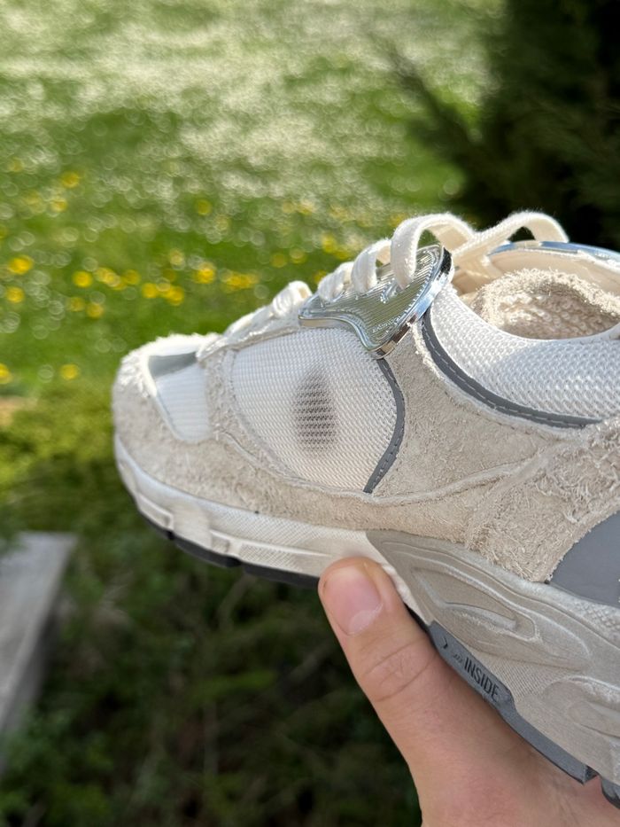 Dad-Star Homme Daim Blanc et gris avec étoile en cuir blanc - photo numéro 2