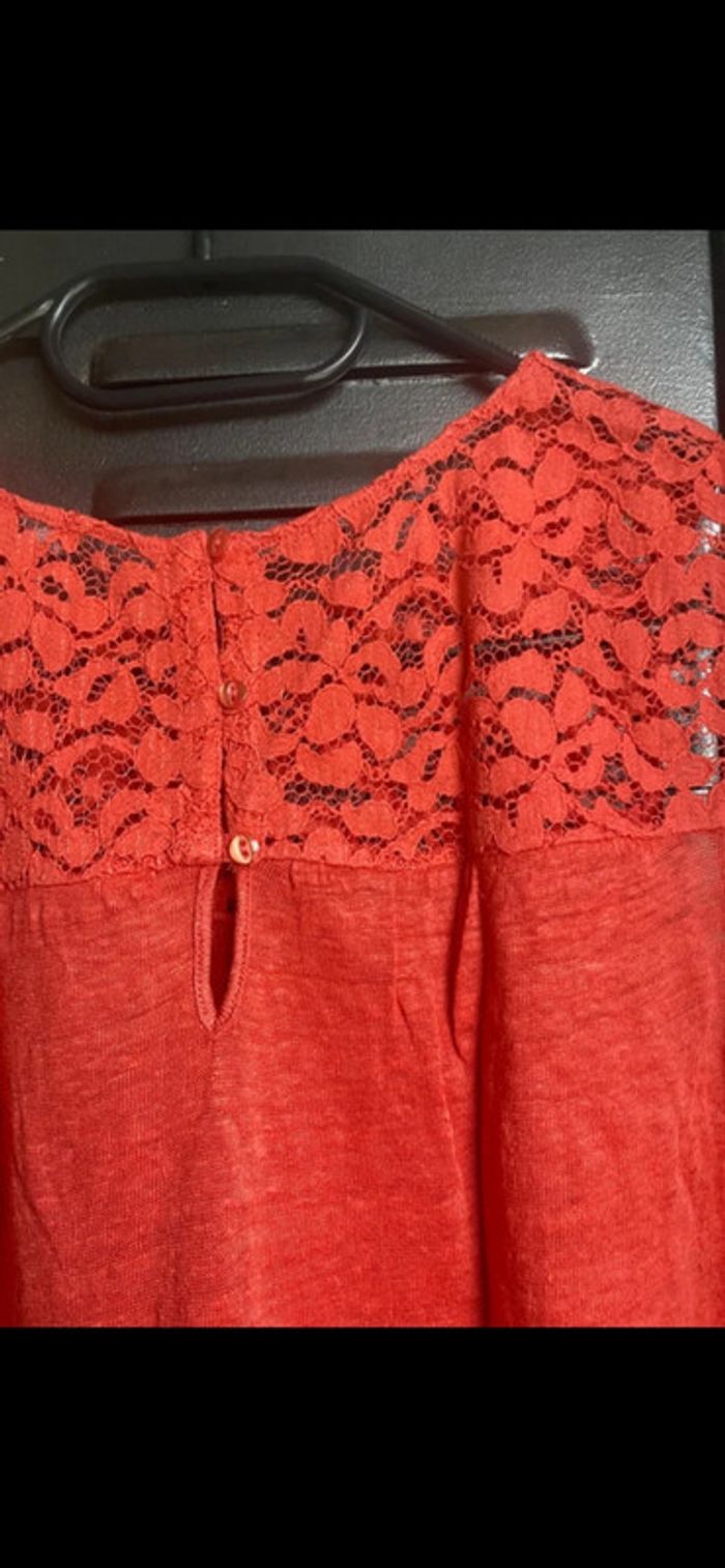 Magnifique haut sans manche, corail, taille L, Etam - photo numéro 6