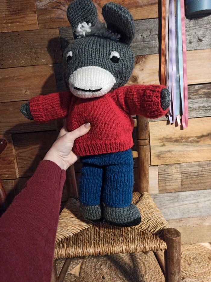 Peluche grand Trotro tricot tbe - photo numéro 4