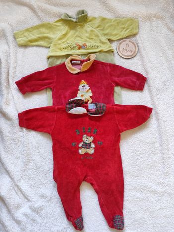 Lot de 3 pyjamas, 6 mois 👣