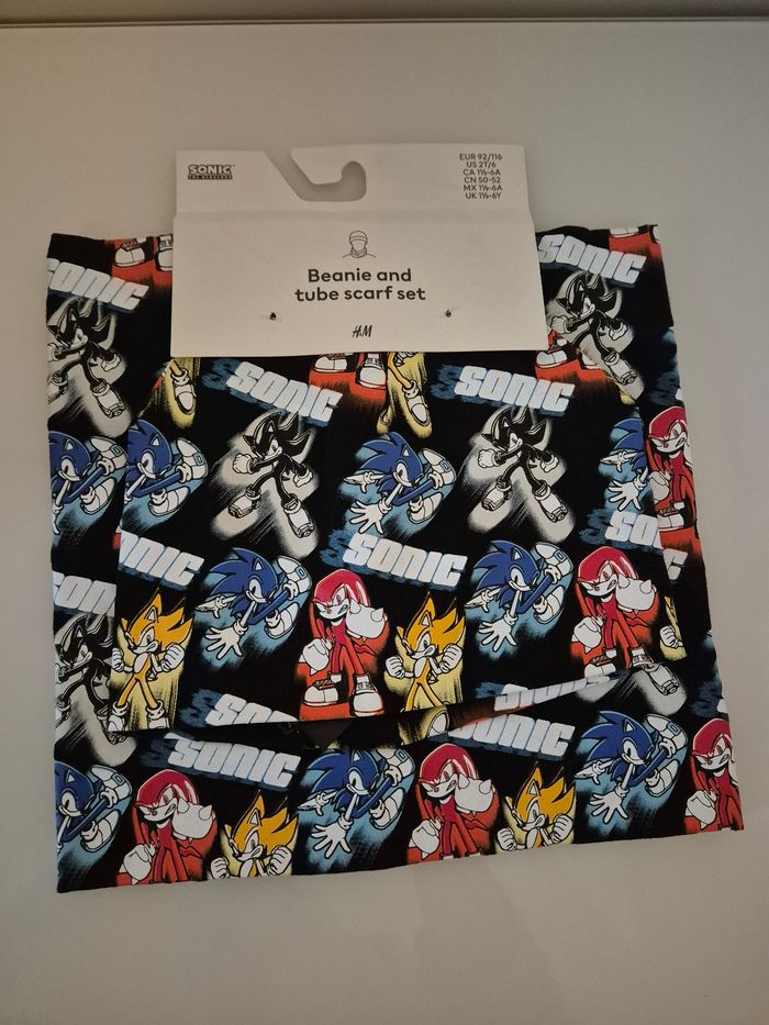 Ensemble 2 avec pièces bonnet et snood Sonic