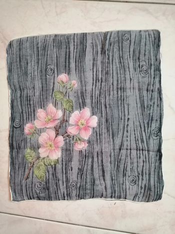 Mouchoir voile marine et rose