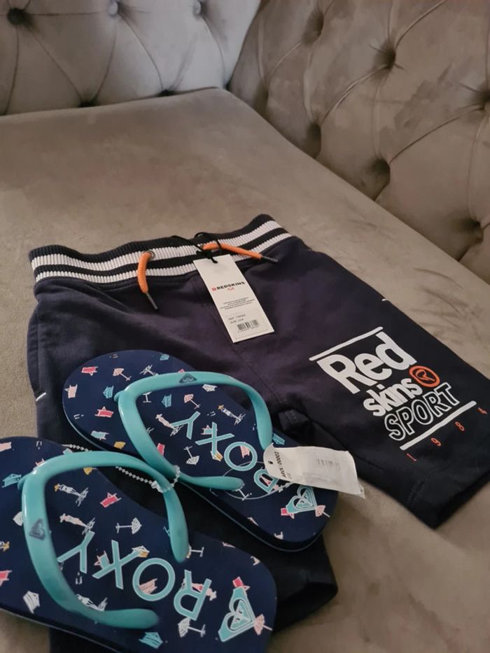 Short redskins 3 ans +Tongs Roxy 27 - photo numéro 2